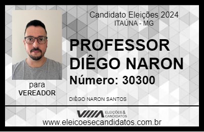 Candidato PROFESSOR DIÊGO NARON 2024 - ITAÚNA - Eleições