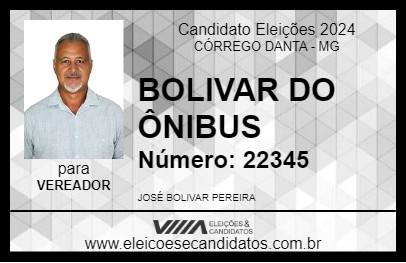 Candidato BOLIVAR DO ÔNIBUS 2024 - CÓRREGO DANTA - Eleições