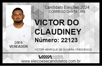 Candidato VICTOR DO CLAUDINEY 2024 - CÓRREGO DANTA - Eleições