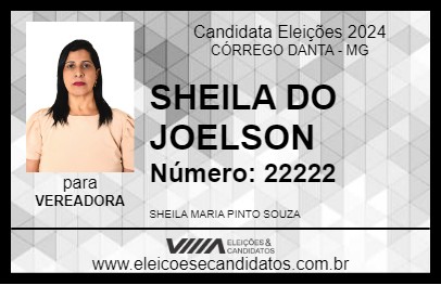 Candidato SHEILA DO JOELSON 2024 - CÓRREGO DANTA - Eleições