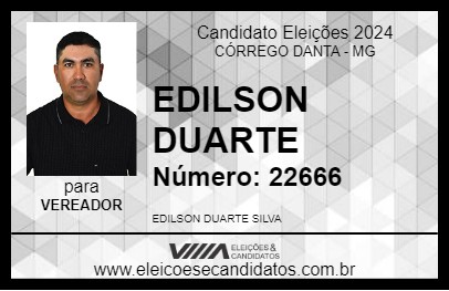 Candidato EDILSON DUARTE 2024 - CÓRREGO DANTA - Eleições