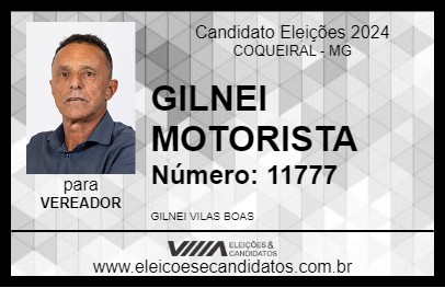 Candidato GILNEI MOTORISTA 2024 - COQUEIRAL - Eleições