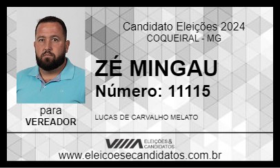 Candidato ZÉ MINGAU 2024 - COQUEIRAL - Eleições