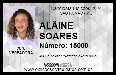 Candidato ALÂINE SOARES 2024 - SÃO ROMÃO - Eleições