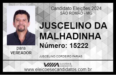 Candidato JUSCELINO DA MALHADINHA 2024 - SÃO ROMÃO - Eleições