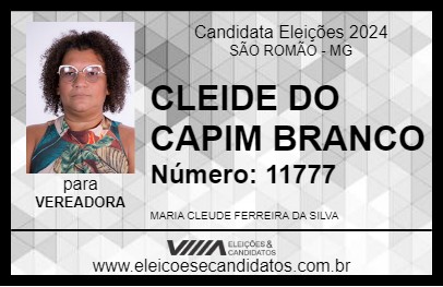 Candidato CLEIDE DO CAPIM BRANCO 2024 - SÃO ROMÃO - Eleições