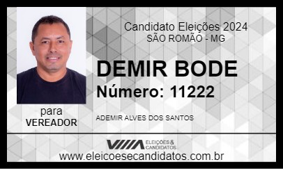 Candidato DEMIR BODE 2024 - SÃO ROMÃO - Eleições