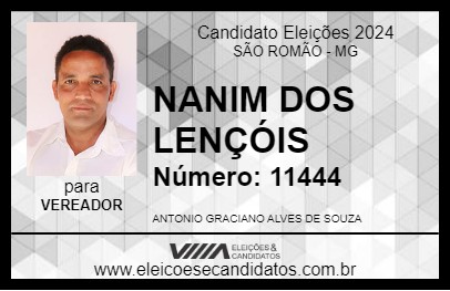 Candidato NANIM DOS LENÇÓIS 2024 - SÃO ROMÃO - Eleições