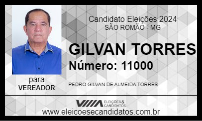 Candidato GILVAN TORRES 2024 - SÃO ROMÃO - Eleições