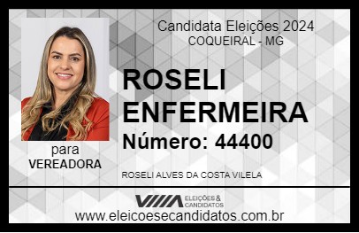 Candidato ROSELI ENFERMEIRA 2024 - COQUEIRAL - Eleições