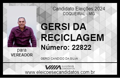 Candidato GERSI DA RECICLAGEM 2024 - COQUEIRAL - Eleições