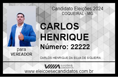 Candidato CARLOS HENRIQUE 2024 - COQUEIRAL - Eleições