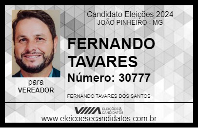 Candidato FERNANDO TAVARES 2024 - JOÃO PINHEIRO - Eleições