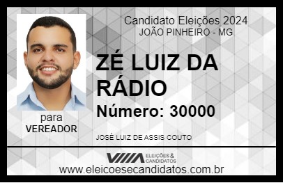 Candidato ZÉ LUIZ DA RÁDIO 2024 - JOÃO PINHEIRO - Eleições