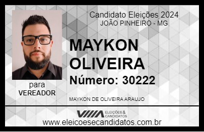 Candidato MAYKON OLIVEIRA 2024 - JOÃO PINHEIRO - Eleições