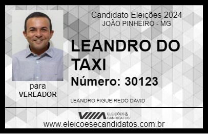 Candidato LEANDRO DO TAXI 2024 - JOÃO PINHEIRO - Eleições