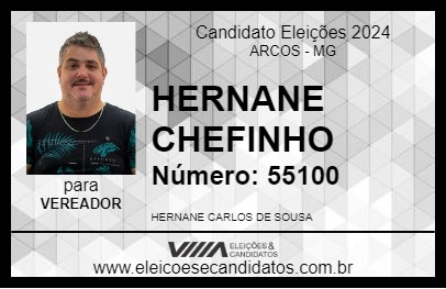 Candidato HERNANE CHEFINHO 2024 - ARCOS - Eleições