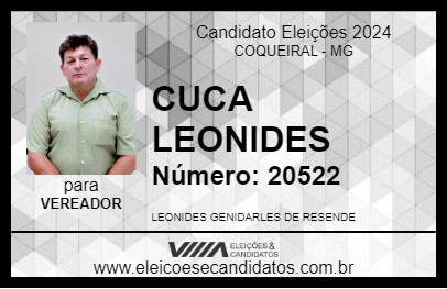 Candidato CUCA LEONIDES 2024 - COQUEIRAL - Eleições