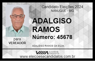 Candidato ADALGISO RAMOS 2024 - NANUQUE - Eleições