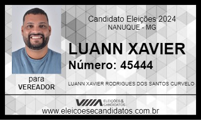 Candidato LUANN XAVIER 2024 - NANUQUE - Eleições