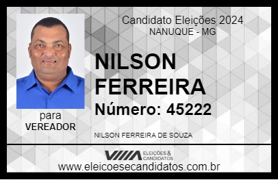 Candidato NILSON FERREIRA 2024 - NANUQUE - Eleições