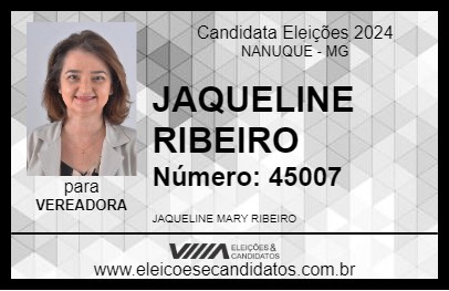 Candidato JAQUELINE RIBEIRO 2024 - NANUQUE - Eleições