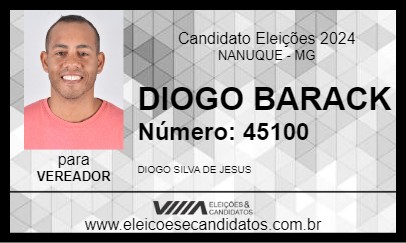 Candidato DIOGO BARACK 2024 - NANUQUE - Eleições