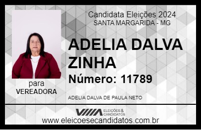 Candidato ADELIA DALVA ZINHA 2024 - SANTA MARGARIDA - Eleições