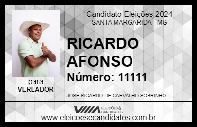 Candidato RICARDO AFONSO 2024 - SANTA MARGARIDA - Eleições