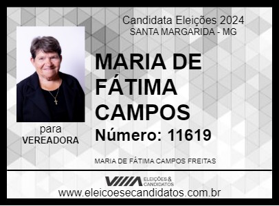 Candidato MARIA DE FÁTIMA CAMPOS 2024 - SANTA MARGARIDA - Eleições