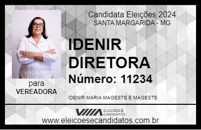 Candidato IDENIR DIRETORA 2024 - SANTA MARGARIDA - Eleições