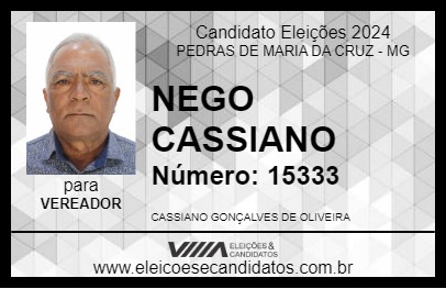 Candidato NEGO CASSIANO 2024 - PEDRAS DE MARIA DA CRUZ - Eleições