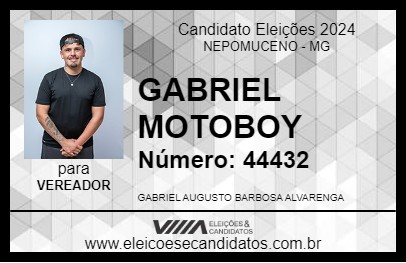 Candidato GABRIEL MOTOBOY 2024 - NEPOMUCENO - Eleições