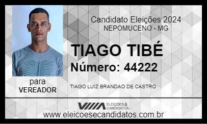 Candidato TIAGO TIBÉ 2024 - NEPOMUCENO - Eleições