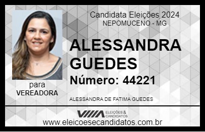 Candidato ALESSANDRA GUEDES 2024 - NEPOMUCENO - Eleições