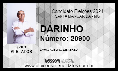 Candidato DARINHO 2024 - SANTA MARGARIDA - Eleições