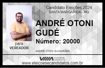 Candidato ANDRÉ OTONI GUDÉ 2024 - SANTA MARGARIDA - Eleições