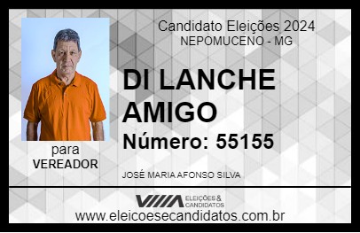 Candidato DI LANCHE AMIGO 2024 - NEPOMUCENO - Eleições