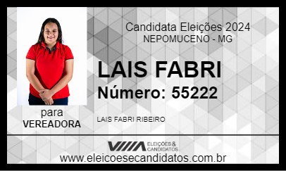 Candidato LAIS FABRI 2024 - NEPOMUCENO - Eleições