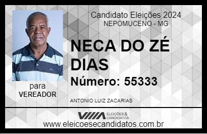 Candidato NECA DO ZÉ DIAS 2024 - NEPOMUCENO - Eleições