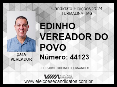 Candidato EDINHO VEREADOR DO POVO 2024 - TURMALINA - Eleições