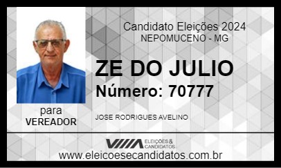 Candidato ZE DO JULIO 2024 - NEPOMUCENO - Eleições