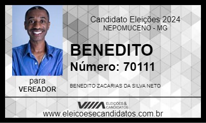 Candidato BENEDITO 2024 - NEPOMUCENO - Eleições