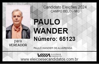 Candidato PAULO WANDER  2024 - CAMPO BELO - Eleições