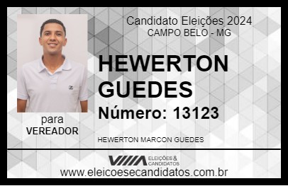 Candidato HEWERTON GUEDES 2024 - CAMPO BELO - Eleições