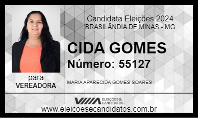 Candidato CIDA GOMES 2024 - BRASILÂNDIA DE MINAS - Eleições