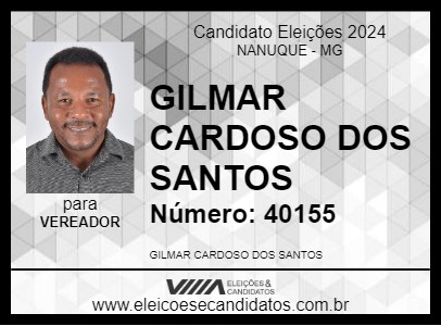 Candidato GILMAR CARDOSO DOS SANTOS 2024 - NANUQUE - Eleições