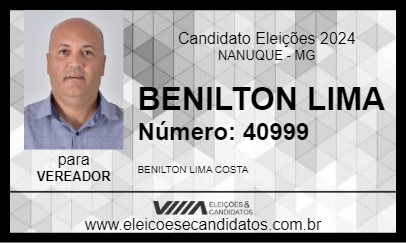 Candidato BENILTON LIMA 2024 - NANUQUE - Eleições