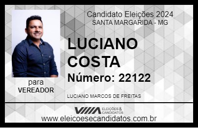 Candidato LUCIANO COSTA 2024 - SANTA MARGARIDA - Eleições