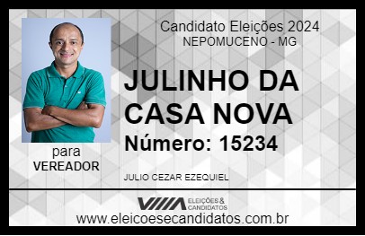 Candidato JULINHO DA CASA NOVA 2024 - NEPOMUCENO - Eleições